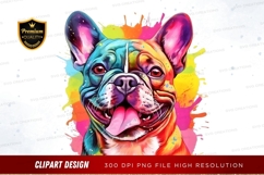Colorful french bulldog clipart png Product Image 1