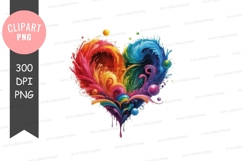 Colorful heart clipart png Product Image 1