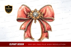 Elegant red bow clipart png Product Image 1