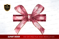 Elegant pink ribbon clipart png Product Image 1