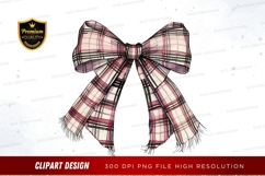 Plaid ribbon bow clipart png Product Image 1