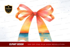 Sunset beach ribbon clipart png Product Image 1