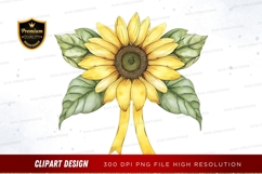Bright sunflower with yellow ribbon Product Image 1