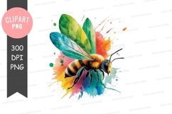 Colorful bee clipart png Product Image 1