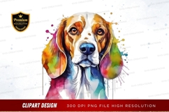 Colorful dog portrait clipart png Product Image 1