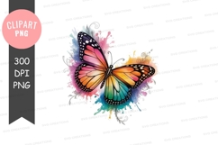 Colorful butterfly clipart png Product Image 1