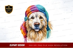 Colorful dog with winter hat clipart png Product Image 1