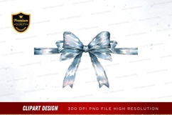 Elegant blue ribbon clipart png Product Image 1