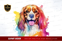 Vibrant dog portrait clipart png Product Image 1