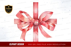 Elegant pink ribbon bow clipart png Product Image 1