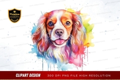 Vibrant dog portrait clipart png Product Image 1