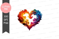 Colorful heart clipart png Product Image 1