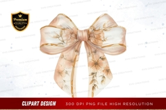 Elegant floral ribbon bow clipart png Product Image 1