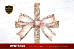 Elegant glitter gift bow clipart png Product Image 1