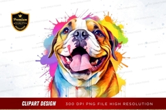 Happy bulldog with colorful splash Product Image 1