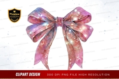 Sparkling rainbow bow clipart png Product Image 1