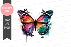 Colorful butterfly clipart png Product Image 1
