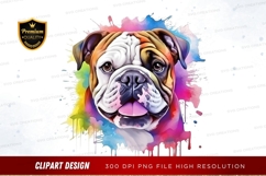 Colorful bulldog clipart png Product Image 1
