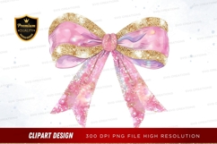 Sparkling pink bow clipart png Product Image 1