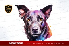 Colorful dog portrait clipart png Product Image 1