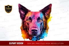Colorful dog portrait clipart png Product Image 1