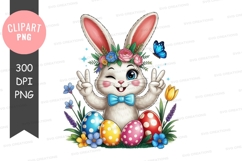 Happy easter bunny clipart png Product Image 1