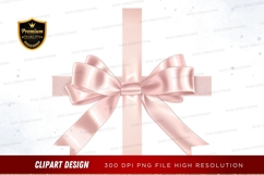 Elegant pink ribbon bow clipart png Product Image 1