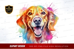 Happy golden retriever clipart png Product Image 1