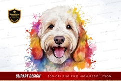 Happy puppy with colorful splash Product Image 1
