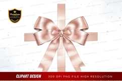 Elegant rose gold ribbon bow clipart png Product Image 1