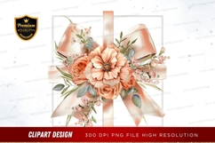 Elegant floral gift bow clipart png Product Image 1