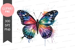 Colorful butterfly clipart png Product Image 1