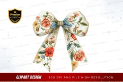 Floral bow clipart png Product Image 1