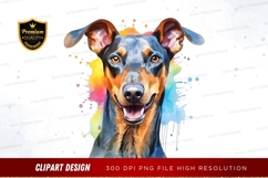 Happy doberman dog clipart png Product Image 1