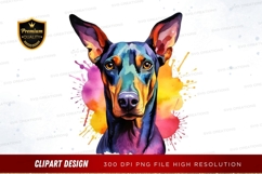 Colorful doberman pinscher clipart png Product Image 1