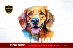 Happy golden retriever clipart png Product Image 1