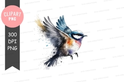 Vibrant bird in flight clipart png Product Image 1