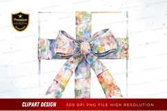 Watercolor gift box with bow clipart png Product Image 1