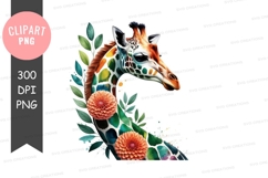 Colorful giraffe with floral design Product Image 1