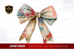 Colorful floral bow clipart png Product Image 1