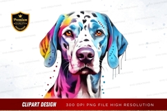Colorful dalmatian dog clipart png Product Image 1
