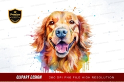 Happy golden retriever clipart png Product Image 1