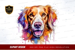 Vibrant dog portrait clipart png Product Image 1