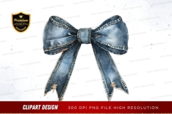 Denim bow clipart png Product Image 1