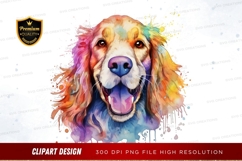 Vibrant dog portrait clipart png Product Image 1