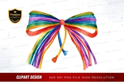 Colorful ribbon bow clipart png Product Image 1