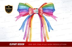 Colorful ribbon bow clipart png Product Image 1