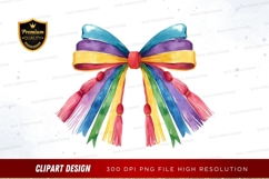 Colorful ribbon bow clipart png Product Image 1