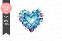 Ice heart clipart png Product Image 1