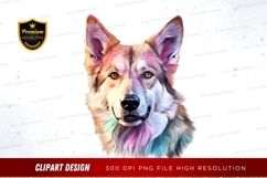 Colorful dog portrait clipart png Product Image 1